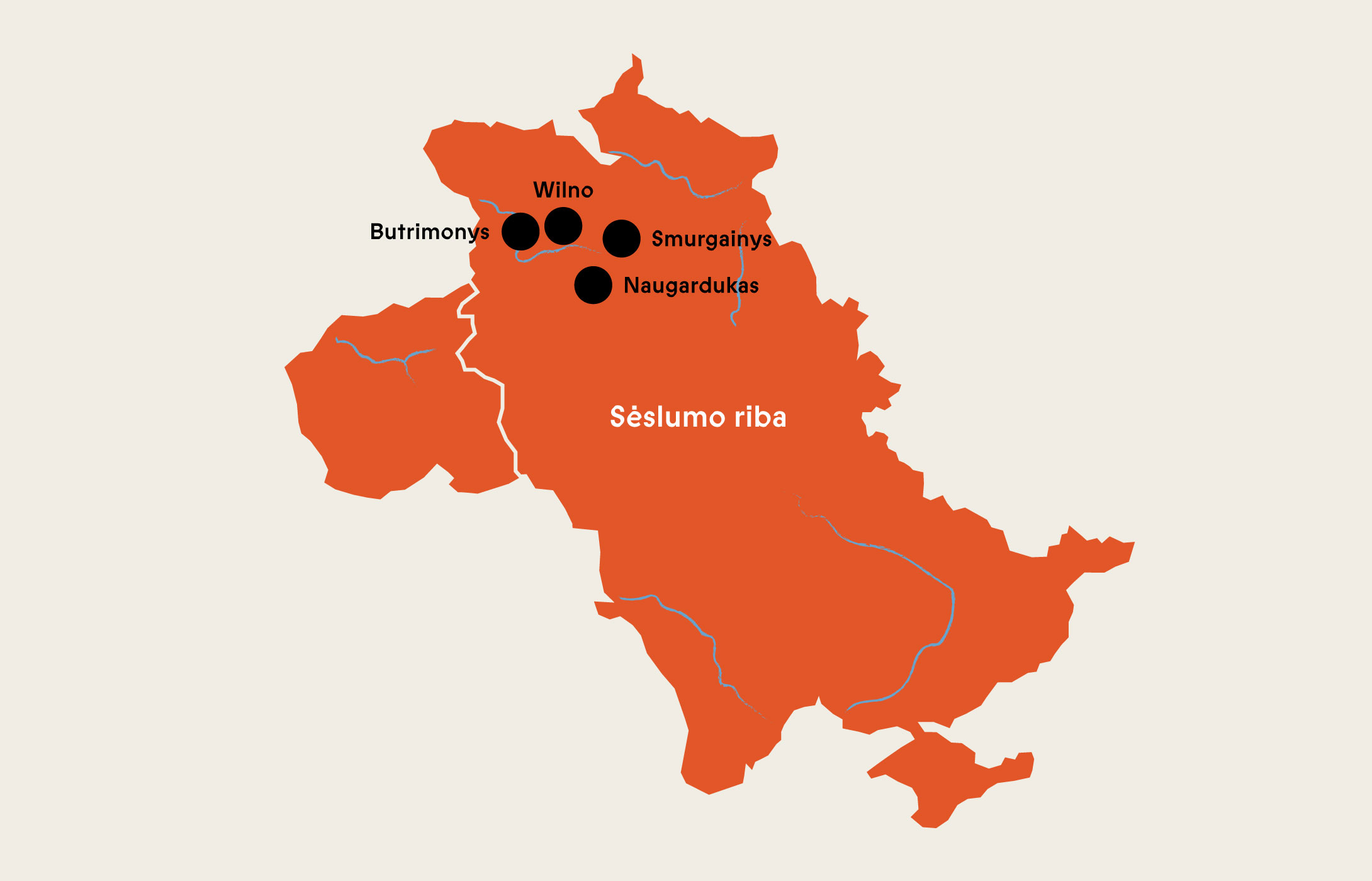 map showing location of cities where Beba's relatives were born