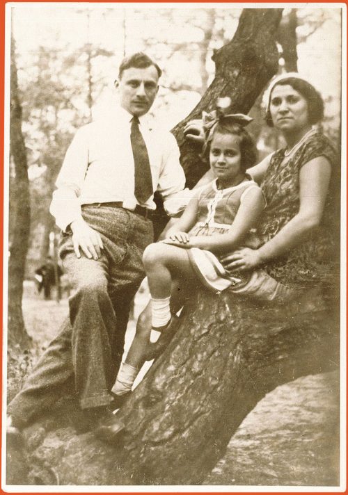 Family portrait taken in forest