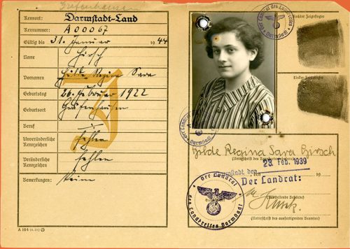 ID card of a Jewish woman in Germany
