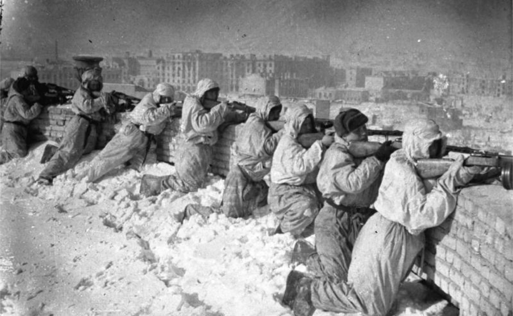 Soviet soldiers during the Battle of Stalingrad, January 1943.